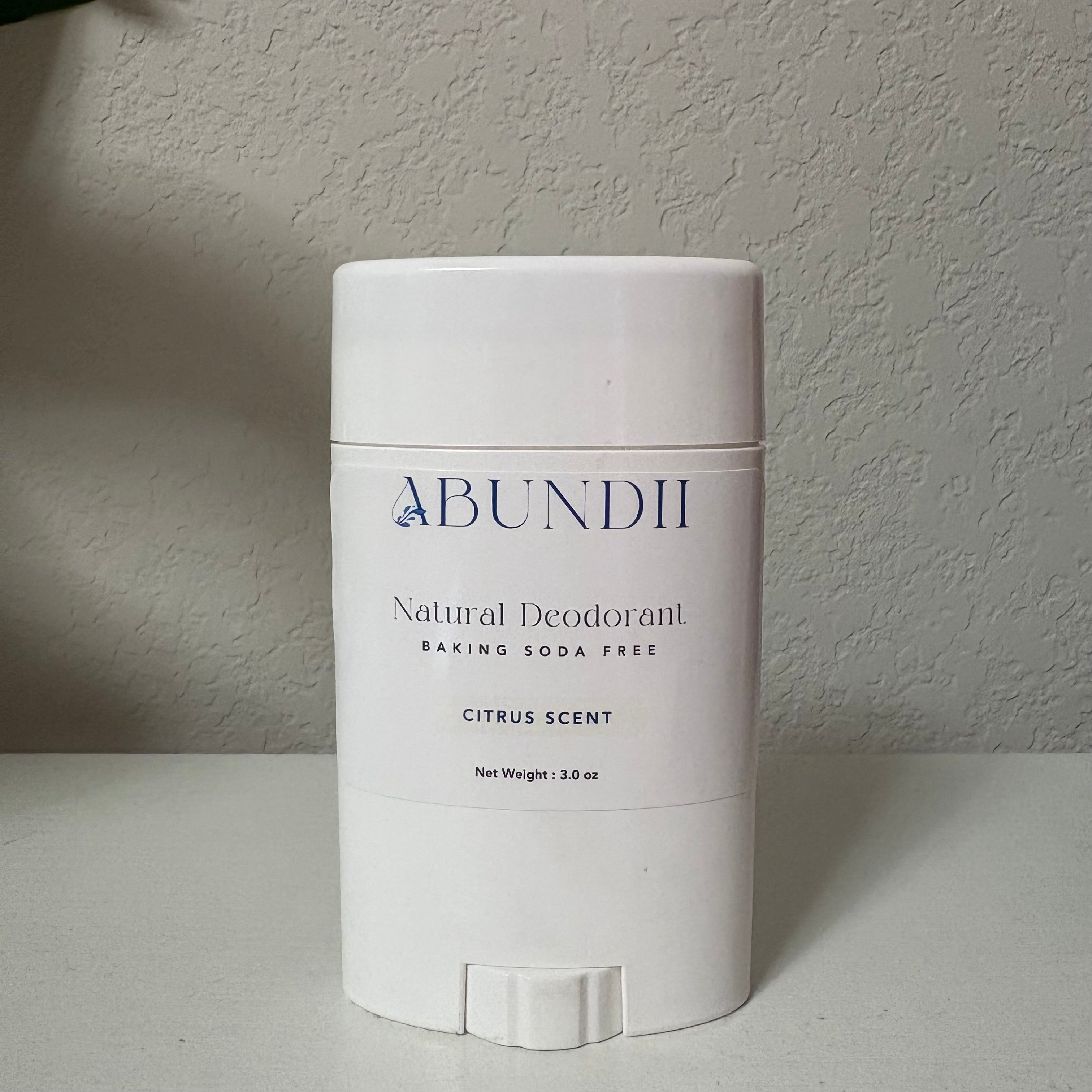 Abundii Citrus Natural Deodorant — Fresh, Clean Confidence for Adults & Preteens (3oz)