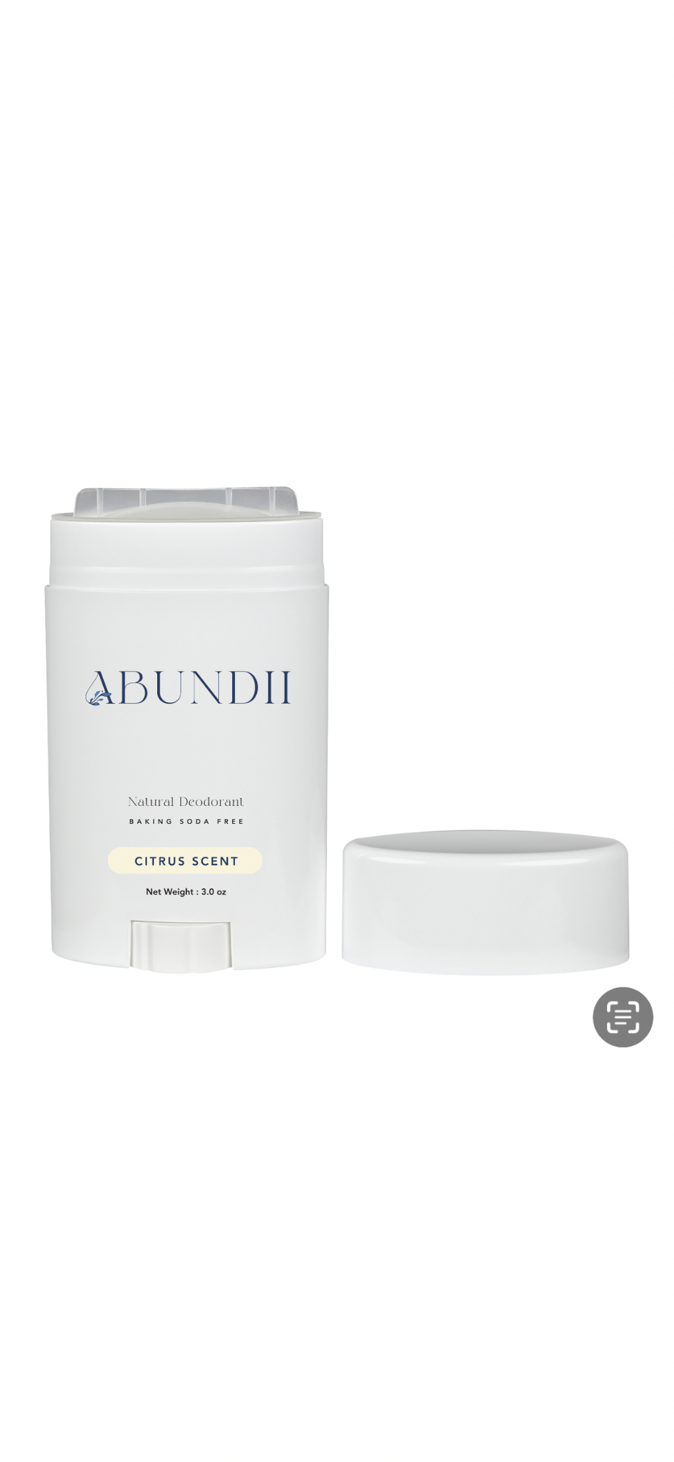 Abundii Citrus Natural Deodorant — Fresh, Clean Confidence for Adults & Preteens (3oz)